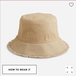 Jcrew canvas bucket hat with fringe